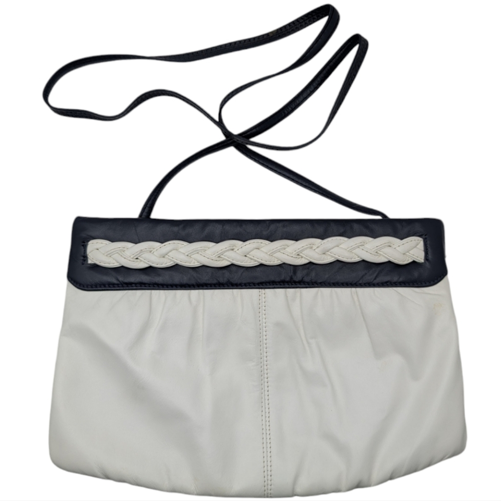 Mardane USA Vintage Women's White Leather Crossbody Purse
